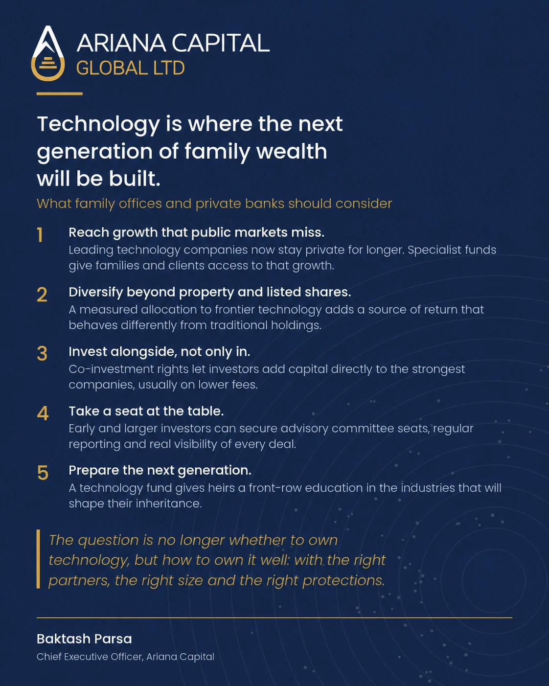 Technology is where the next generation of family wealth will be built